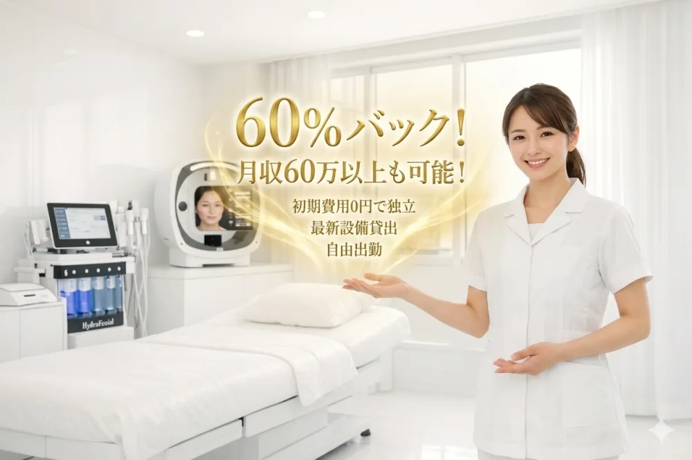 【完全自由シフト・報酬60％】鹿児島天文館のエステサロンで業務委託募集